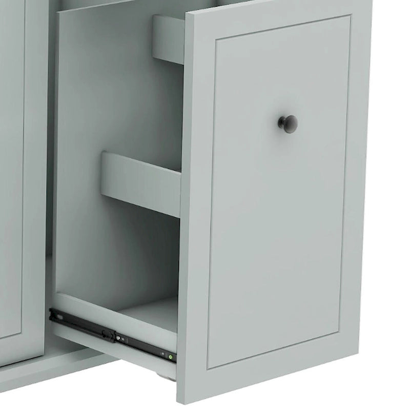 Îlot de Cuisine Mobile en Bois Design et Moderne avec Abattant Rabattable