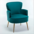 Fauteuil en velours élégant avec pieds en métal doré, Chaise d'appoint confortable
