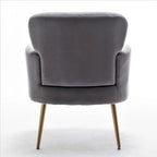 Fauteuil en velours élégant avec pieds en métal doré, Chaise d'appoint confortable