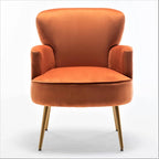 Fauteuil en velours élégant avec pieds en métal doré, Chaise d'appoint confortable