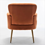 Fauteuil en velours élégant avec pieds en métal doré, Chaise d'appoint confortable