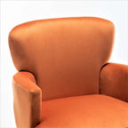 Fauteuil en velours élégant avec pieds en métal doré, Chaise d'appoint confortable