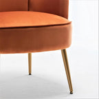Fauteuil en velours élégant avec pieds en métal doré, Chaise d'appoint confortable