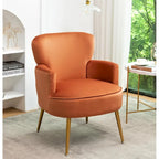Fauteuil en velours élégant avec pieds en métal doré, Chaise d'appoint confortable