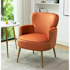 Fauteuil en velours élégant avec pieds en métal doré, Chaise d'appoint confortable