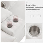 Canapé d'angle en U avec console, porte-gobelets et ports USB, canapé-lit symétrique rembourré 6 places avec méridienne
