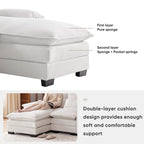 Canapé d'angle en U avec console, porte-gobelets et ports USB, canapé-lit symétrique rembourré 6 places avec méridienne