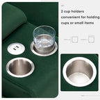 Canapé d'angle en U avec console, porte-gobelets et ports USB, canapé-lit symétrique rembourré 6 places avec méridienne