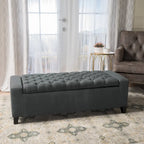 Banc de rangement capitonné