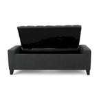 Banc de rangement capitonné