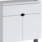Vitrine moderne de 165 cm, 4 étagères, tiroir, gris vieilli, blanc