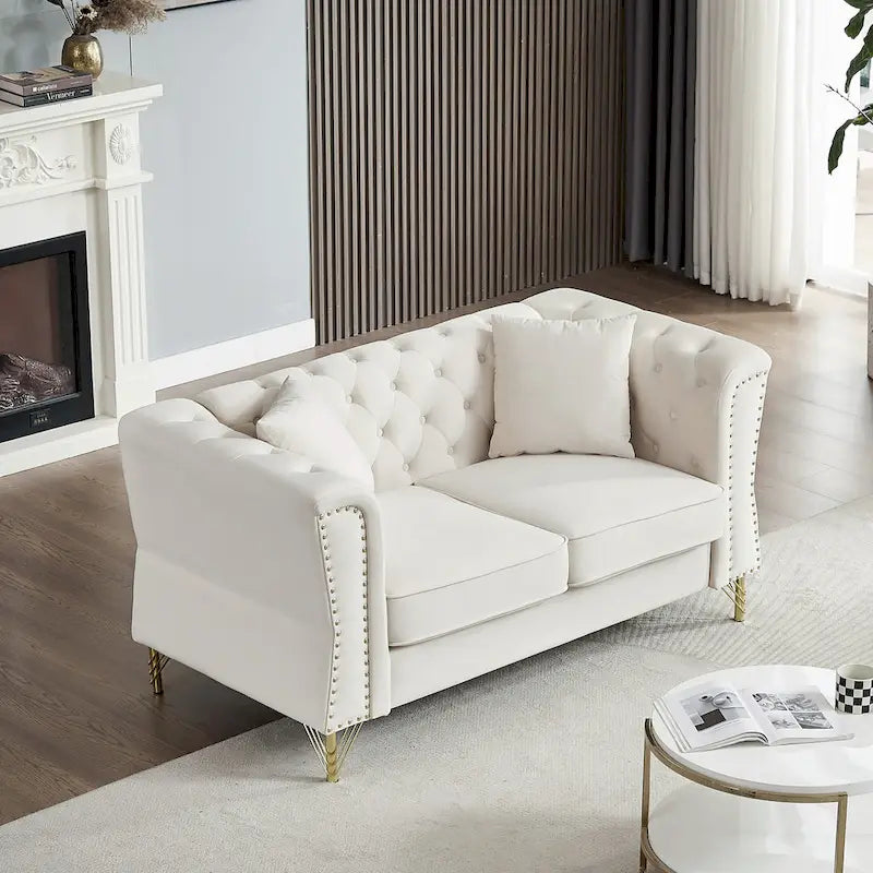 Canapé en velours Chesterfield 60.2