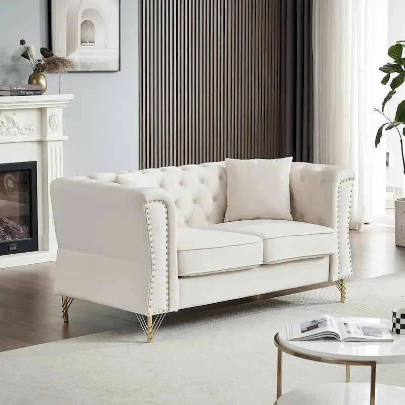 Canapé en velours Chesterfield 60.2