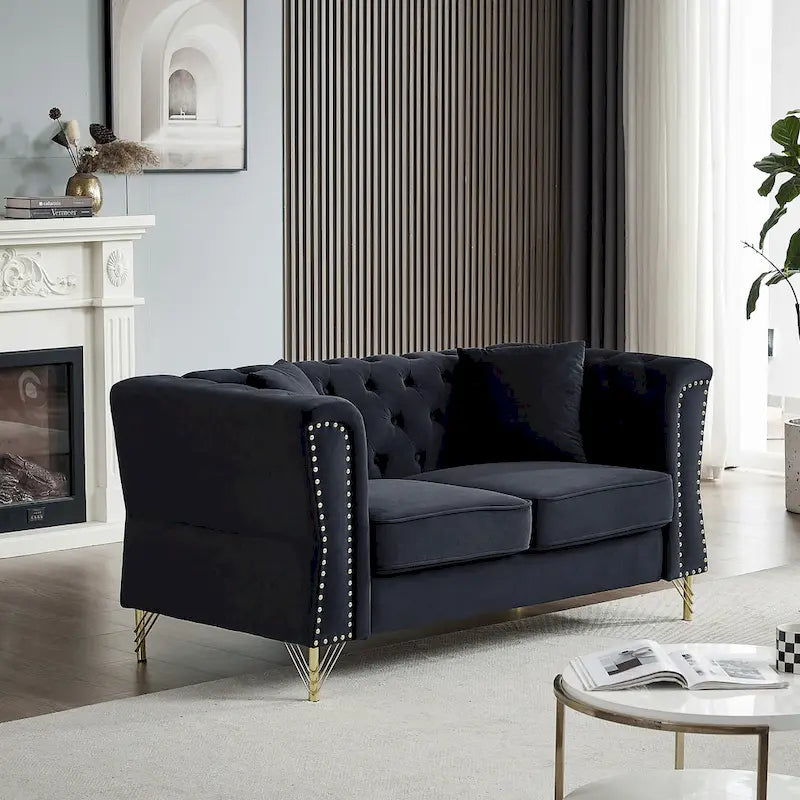 Canapé en velours Chesterfield 60.2