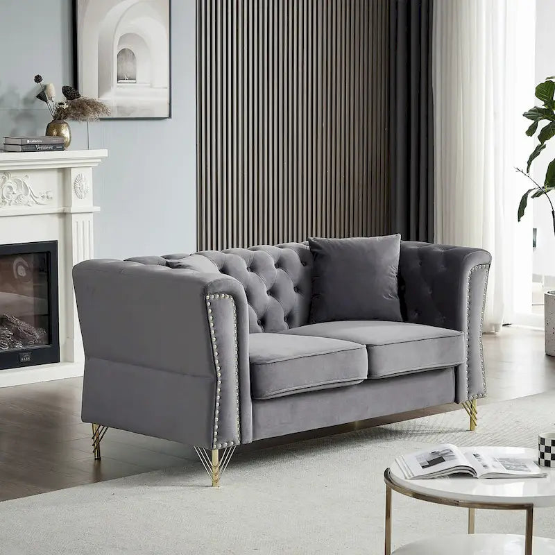 Canapé en velours Chesterfield 60.2