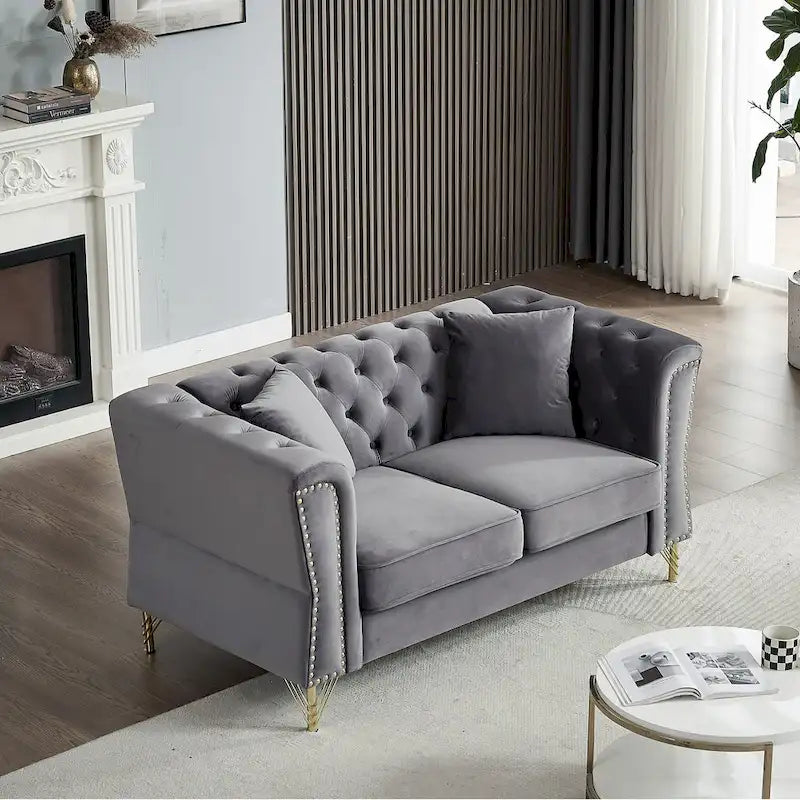 Canapé en velours Chesterfield 60.2