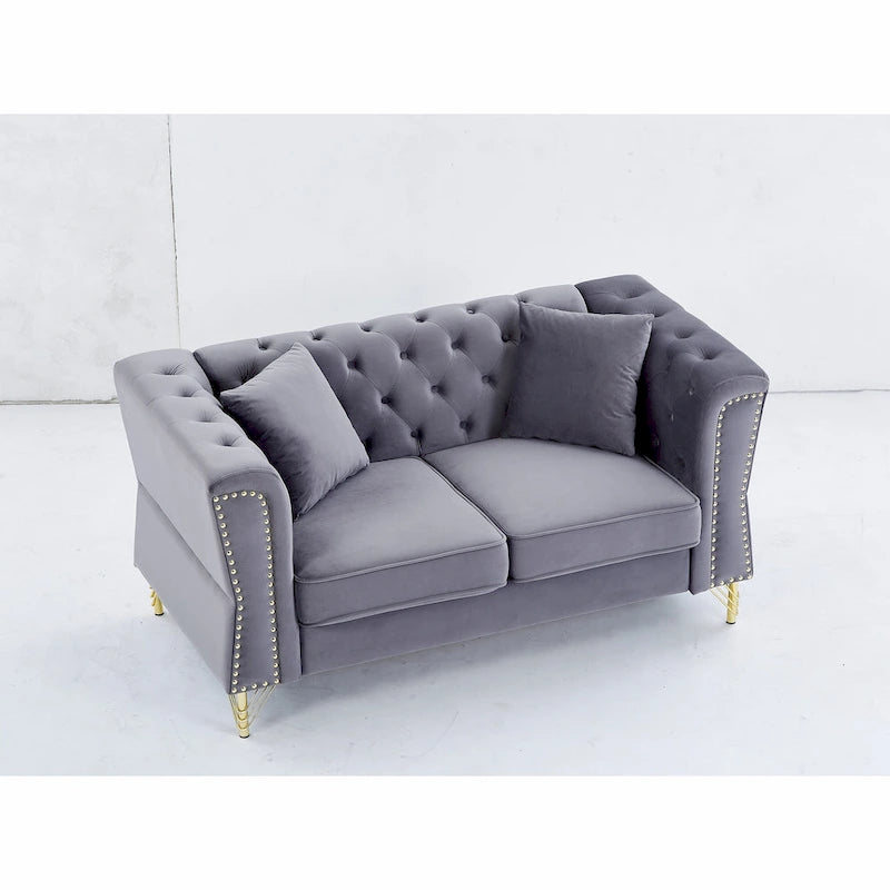 Canapé en velours Chesterfield 60.2