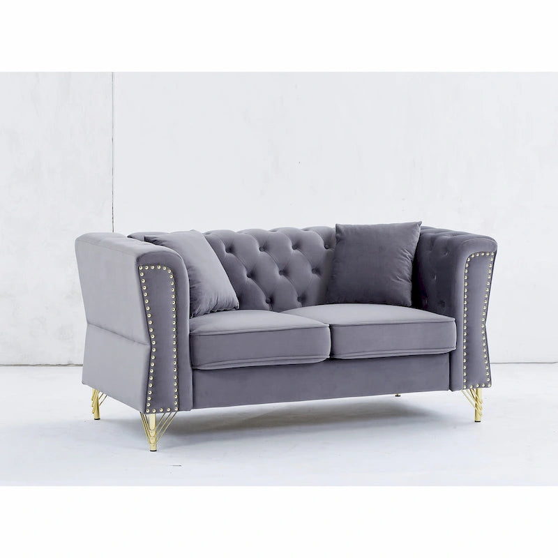 Canapé en velours Chesterfield 60.2