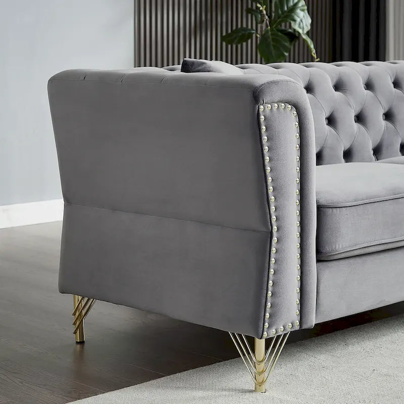 Canapé en velours Chesterfield 60.2