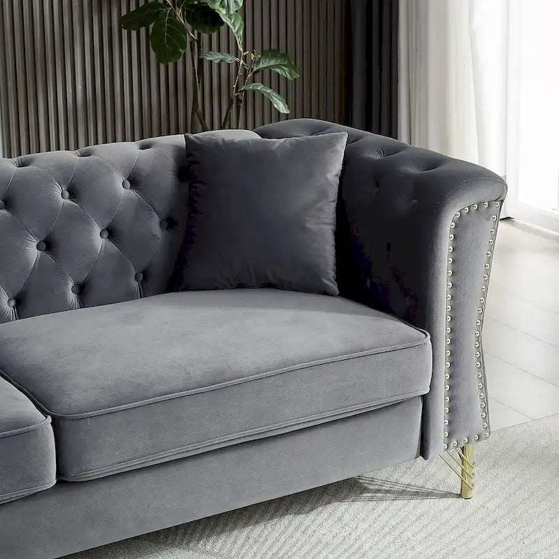 Canapé en velours Chesterfield 60.2