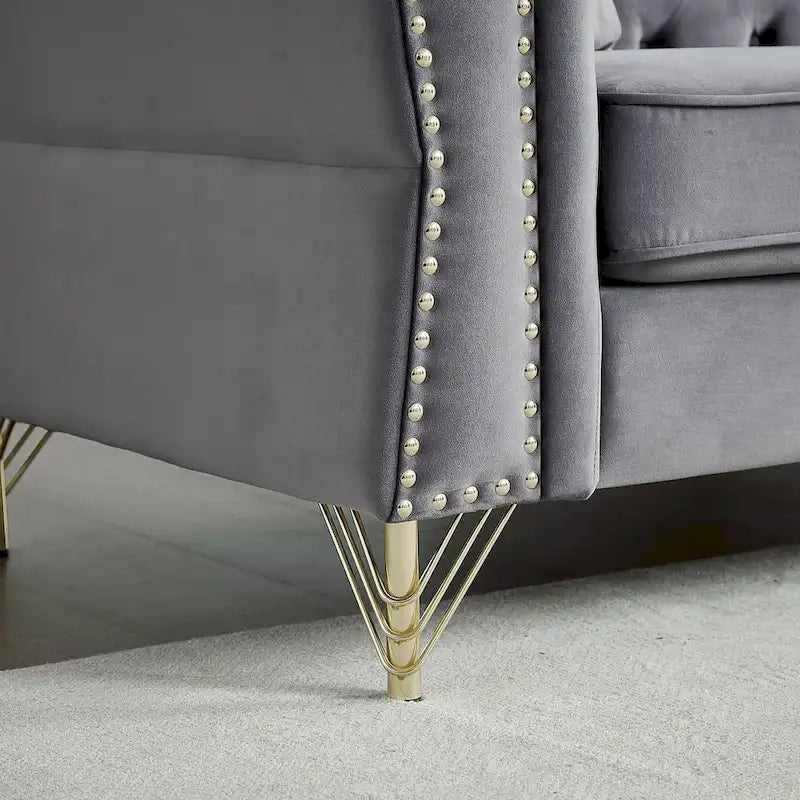 Canapé en velours Chesterfield 60.2