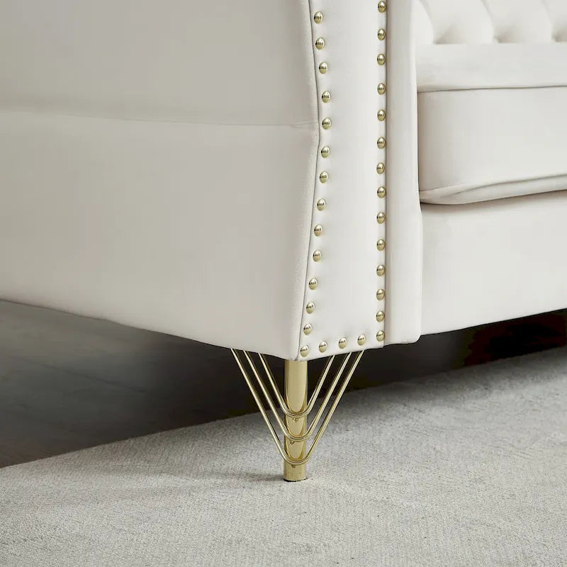 Canapé en velours Chesterfield 60.2