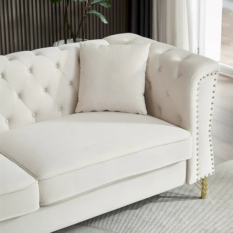 Canapé en velours Chesterfield 60.2
