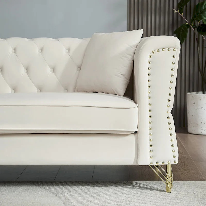 Canapé en velours Chesterfield 60.2