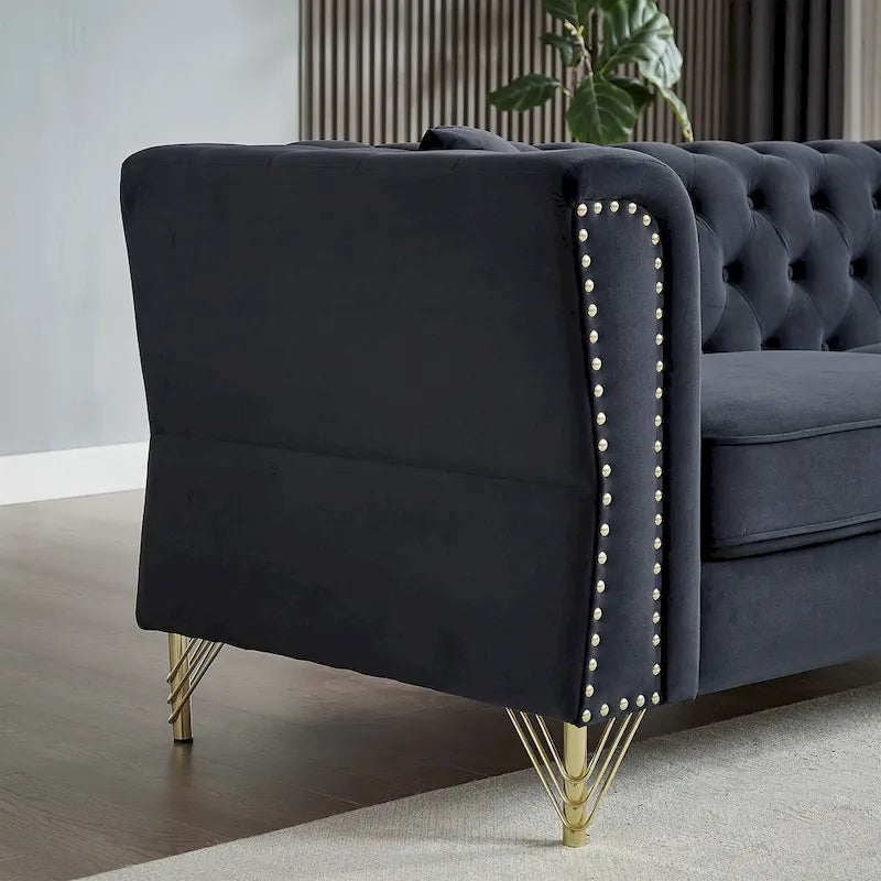 Canapé en velours Chesterfield 60.2