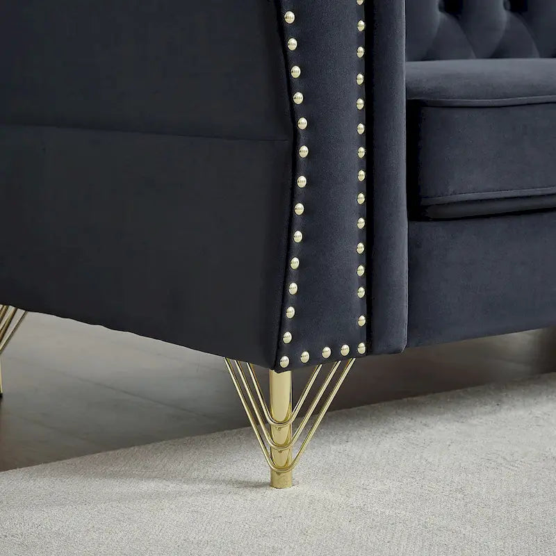 Canapé en velours Chesterfield 60.2