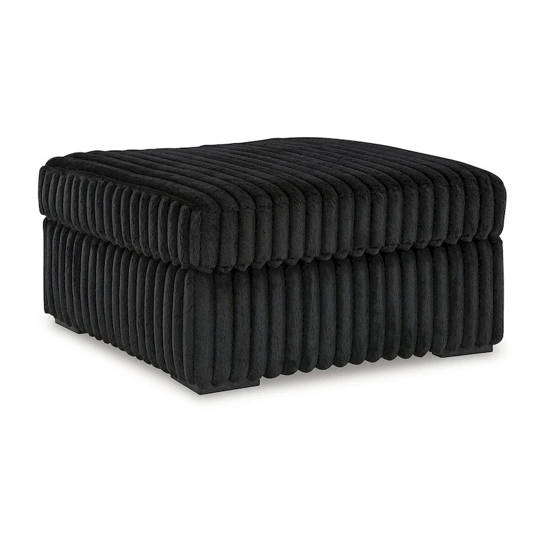 Ottoman d'appoint surdimensionné noir Midnight-Madness