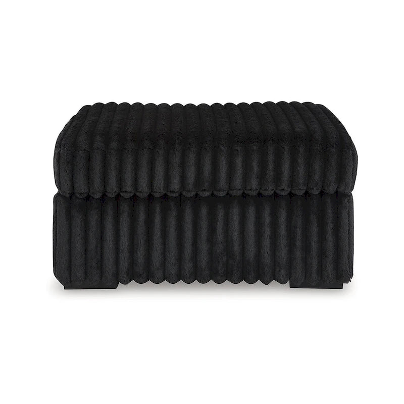 Ottoman d'appoint surdimensionné noir Midnight-Madness