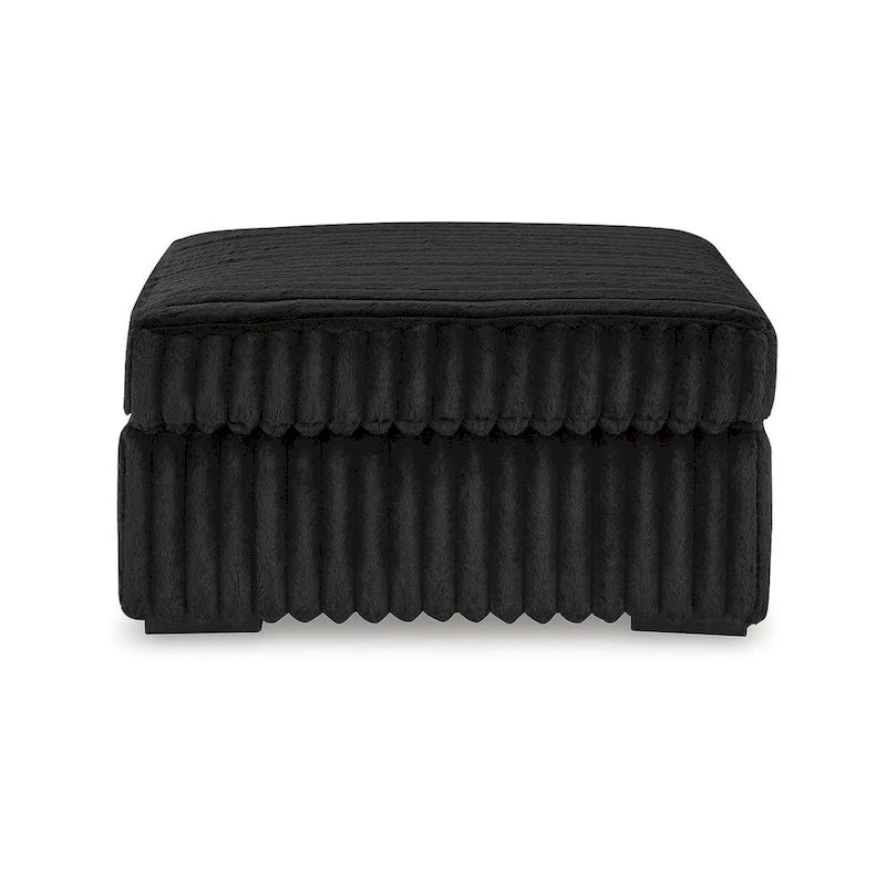 Ottoman d'appoint surdimensionné noir Midnight-Madness