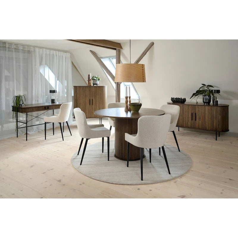 Chaises de salle à manger Boucle avec pieds en acier noir
