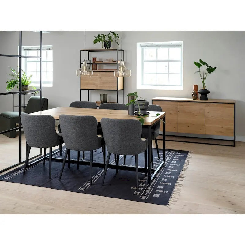 Chaises de salle à manger Boucle avec pieds en acier noir