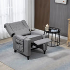 Fauteuil inclinable en tissu à dossier haut et boutons touffetés de style contemporain