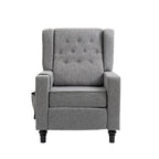 Fauteuil inclinable en tissu à dossier haut et boutons touffetés de style contemporain