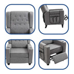 Fauteuil inclinable en tissu à dossier haut et boutons touffetés de style contemporain