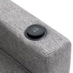 Fauteuil inclinable en tissu à dossier haut et boutons touffetés de style contemporain