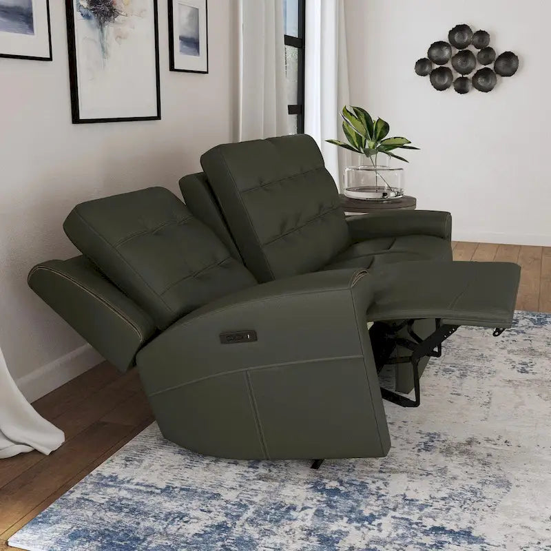 Canapé inclinable électrique en cuir pleine fleur Iris avec appuie-têtes électriques