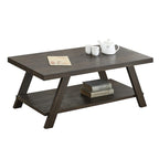 Table basse contemporaine en bois avec étagère
