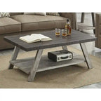 Table basse contemporaine en bois avec étagère