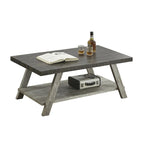 Table basse contemporaine en bois avec étagère