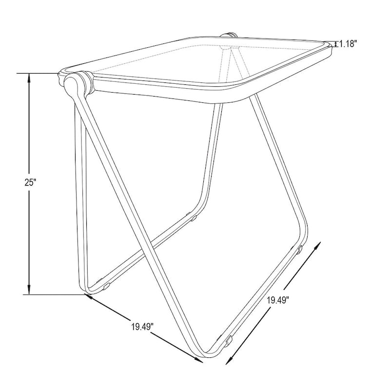 Table d'appoint pliante en plastique Lawrence Square avec cadre en fer