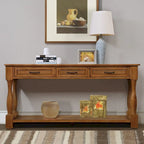 Console en bois avec 3 tiroirs et 1 étagère inférieure