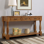 Console en bois avec 3 tiroirs et 1 étagère inférieure