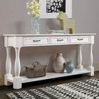 Console en bois avec 3 tiroirs et 1 étagère inférieure