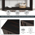 Console en bois de pin avec 4 tiroirs et étagère inférieure pour entrée ou couloir
