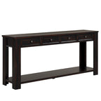 Console en bois de pin avec 4 tiroirs et étagère inférieure pour entrée ou couloir