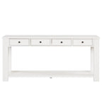 Console en bois de pin avec 4 tiroirs et étagère inférieure pour entrée ou couloir